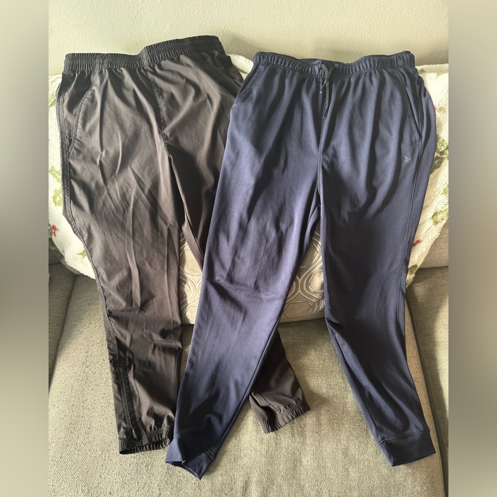 (2-piece) Boys Black and Navy Jogger Pants